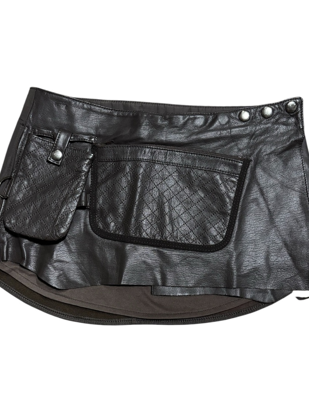 Falchi New York Chocolate Brown Leather Skirt (Vintage) PLEASE READ Discrip